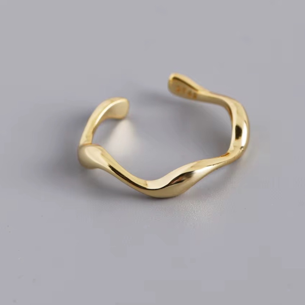 Gold Irregular Wave Adjustable Ring - image 6